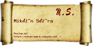 Mikán Sára névjegykártya